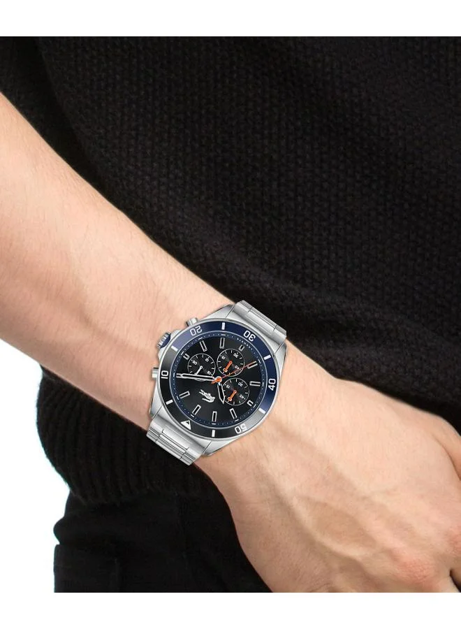 لاكوست ساعة يد تاي بريكر دائرية بعقارب